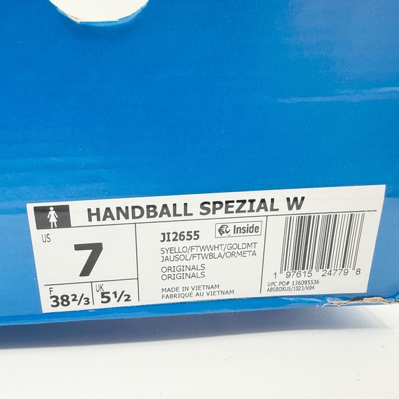 adidas Handball Spezial Solar Yellow Shoes Size 7 Womens JI2655, NIB - Picture 9 of 9